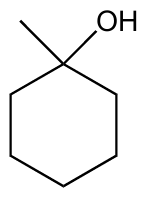 Structural formula of a cyclohexane ring with a tertiary alcohol group attached to one carbon.