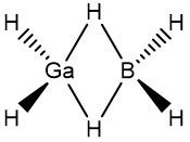 3D structural model of BGaH6 illustrating bond angles and hydrogen atoms.