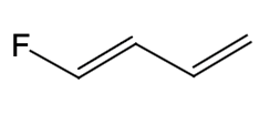 Structure of 2-fluoro-1,4-butadiene with a fluorine atom attached.