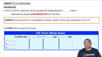 Calculating pH of Weak Bases Example