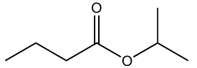 Structural formula of an ester with a butyl group and an isopropyl group attached to the ester functional group.