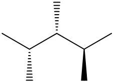 Skeletal formula showing groups 1 and 2 coming out of the page, group 3 going inside.