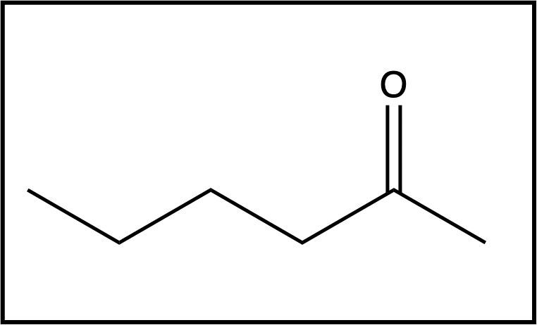 Different depiction of 2-butanone featuring the ketone functional group.