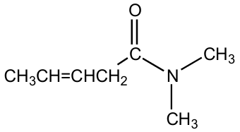 Chemical structure showing an amide functional group attached to an alkene chain.
