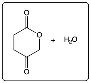 Carboxylic acid reacting with water to form products.