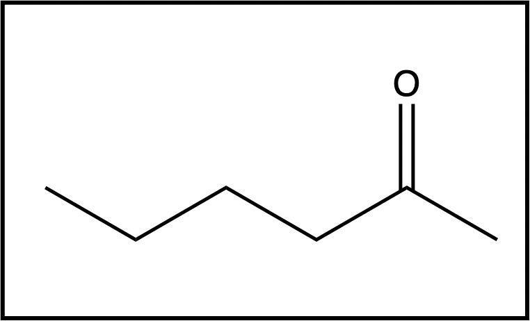 Structure of hexan-3-one with a carbonyl group on the second carbon.