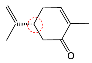 Chemical structure with a red circle highlighting a chiral center, illustrating the creation of its enantiomer using method 2.