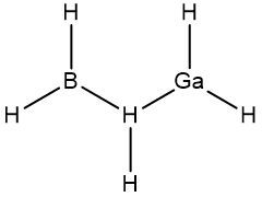 Another structural representation of BGaH6 with boron and gallium atoms.