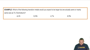 Atomic Radius and Density of Transition Metals Example