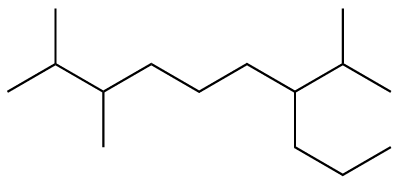 Structural formula of a cyclohexane ring with two isopropyl groups and a butyl chain substituent.