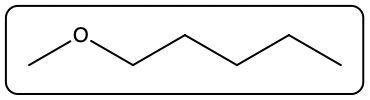 Structure of butyl methyl ether showing the ether oxygen and butyl chain.