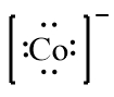 Lewis Dot symbol for Co- ion with dots representing valence electrons.