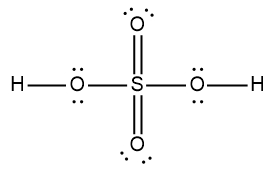 Another representation of the Lewis Dot Structure for H2SO4.