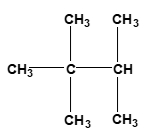 Tetrahedral structure of a hydrocarbon with a central carbon atom bonded to four methyl groups.