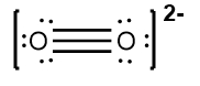 Lewis Dot Structure for the O2 2- ion with a double bond.