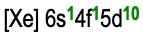 Electron configuration of gold: [Xe] 6s¹ 4f¹⁵ 5d¹⁰