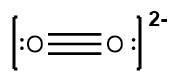 Lewis Dot Structure for the O2 2- ion with a double bond and lone pairs on the sides.