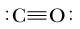 Lewis structure of carbon monoxide showing carbon and oxygen atoms.