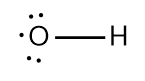 Alternative Lewis Dot Structure for hydroxide radical, depicting O and H with unpaired electron.