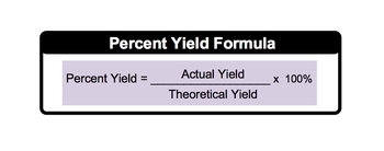 percent yield formula chemistry