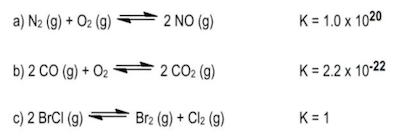 State which is greater in amount reactants or products based on