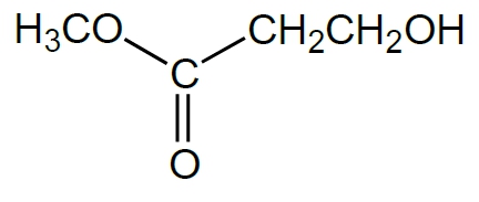 Chemical structure showing functional groups: alcohol and ketone in a compound.