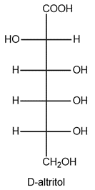 Fischer projection of D-altrose reduced to D-altritol.