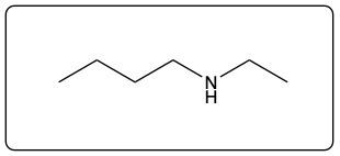 Chemical structure of N-ethylhexanamine with an ethyl group attached to a hexane chain.