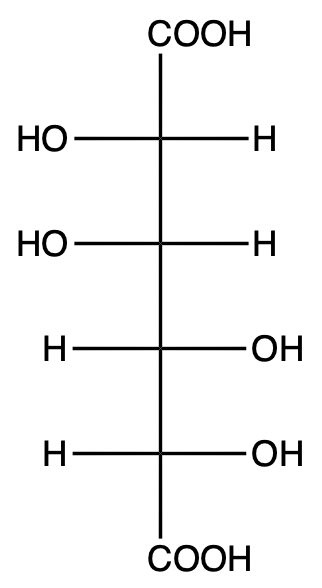 Structure of a sugar with two carboxylic acid groups.