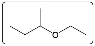 Structural formula of 1-ethoxy-2-methylpropane showing a different arrangement of the ether bond.