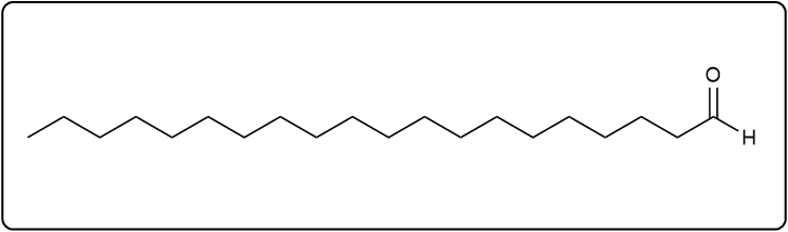 Structure of a bent 20-carbon saturated fatty acid with a carboxylic acid group.