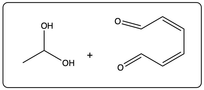 Chemical structures of acetic acid and phenyl acetate for acid-catalyzed hydrolysis.