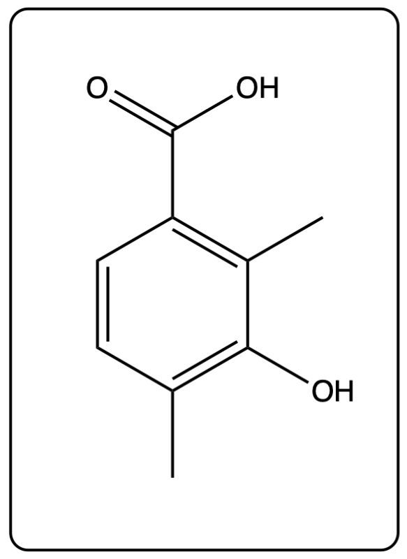 Structure of ethyl p-hydroxybenzoate with multiple hydroxyl groups.