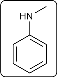 Line-angle formula for N-methylaniline with hydrogen labels.