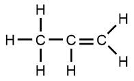 Structural formula of a branched alkene with five carbon atoms and a double bond.