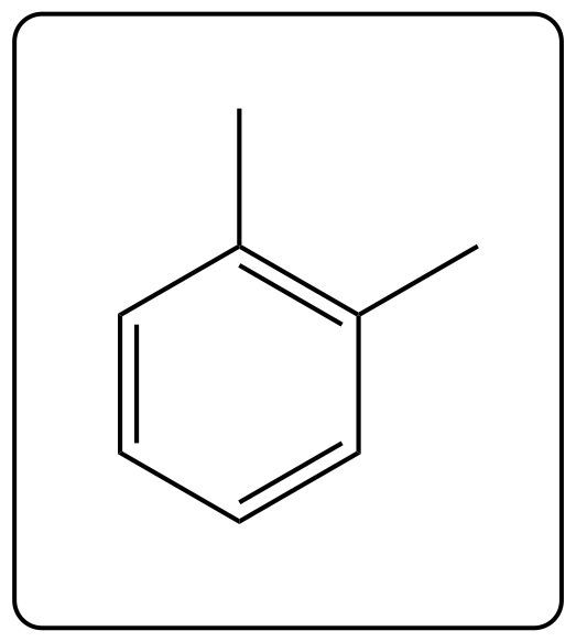 Line-angle structure of paraxylene with two methyl groups on a benzene ring.