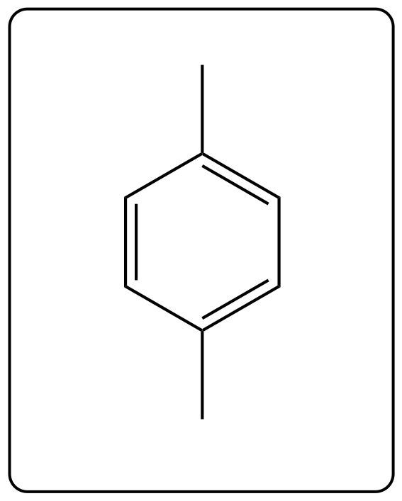 Line-angle structure of benzene with a single methyl group as a substituent.