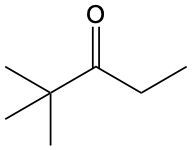 Chemical structure of a ketone, possibly 2,4-dimethyl-3-pentanone, with carbon and oxygen atoms.