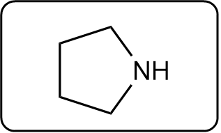 Line-angle formula for cyclopentylamine with NH group attached to cyclopentane.