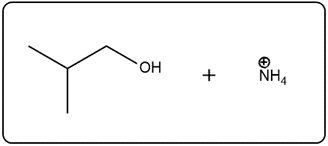 Reaction of an alcohol and ammonium ion, illustrating amine reactions in chapter 17.