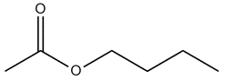 Structure of the ester formed from butyric acid and methyl alcohol.