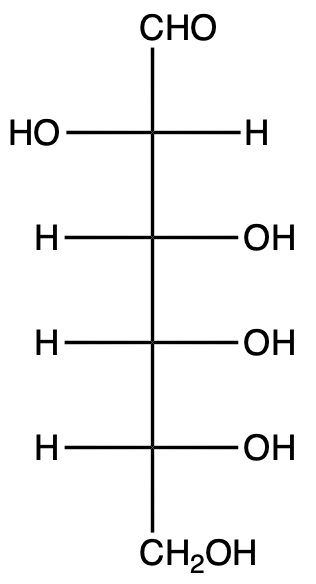 Fischer projection of D-galactose monosaccharide.