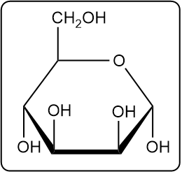 α-anomer of D-talose in pyranose form with hydroxyl groups shown.