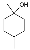 Chemical structure of an alcohol with a hydroxyl group for dehydration reaction.