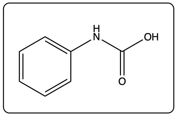 Chemical structure of benzamide with an amino group and hydroxyl group attached.