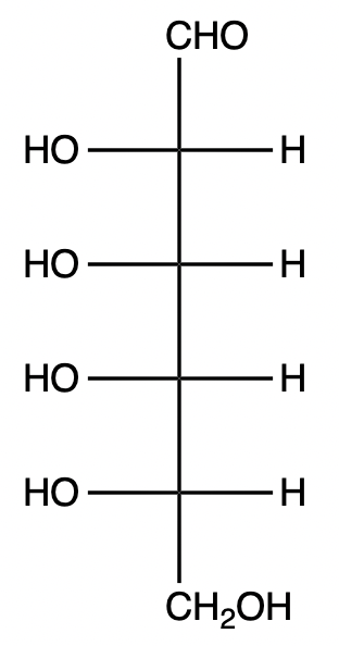 Fischer projection of L-allose, a C4 epimer of D-talose.