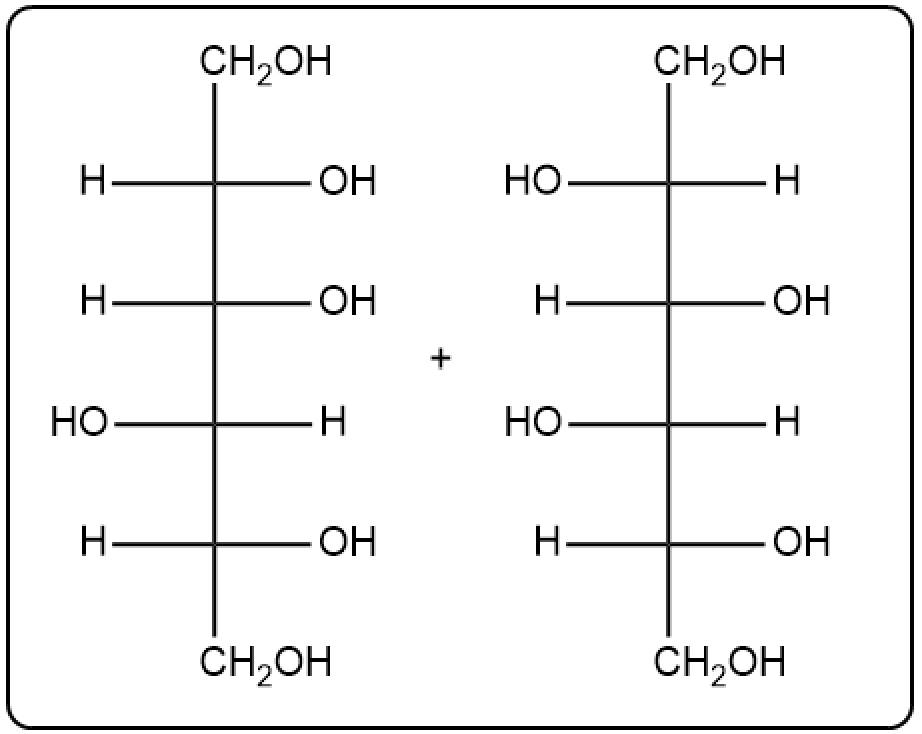 Fischer projections of D-sorbose and its reduced form at C2.