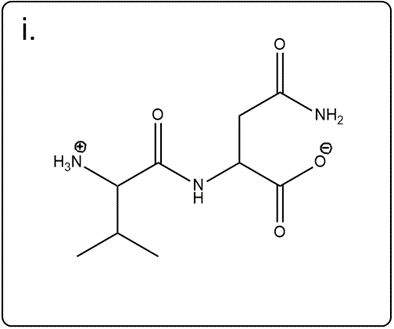 Line-angle structure of isoleucylglutamine for educational purposes.