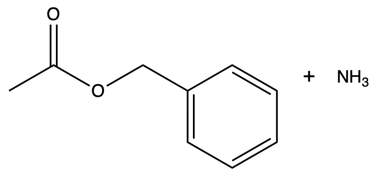 Product structure of acetic acid and ammonia forming an amide and water.