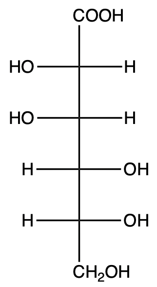 Structure of a modified mannuronic acid with a hydroxymethyl group.